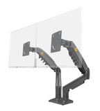 Ergosolid Desktop-Halterung für 2 PC-Bildschirme (17-27 Zoll), verstellbar in Mehreren Achsen, Drehgelenk, Gasfeder bis 2 x 9 kg, F160VAR