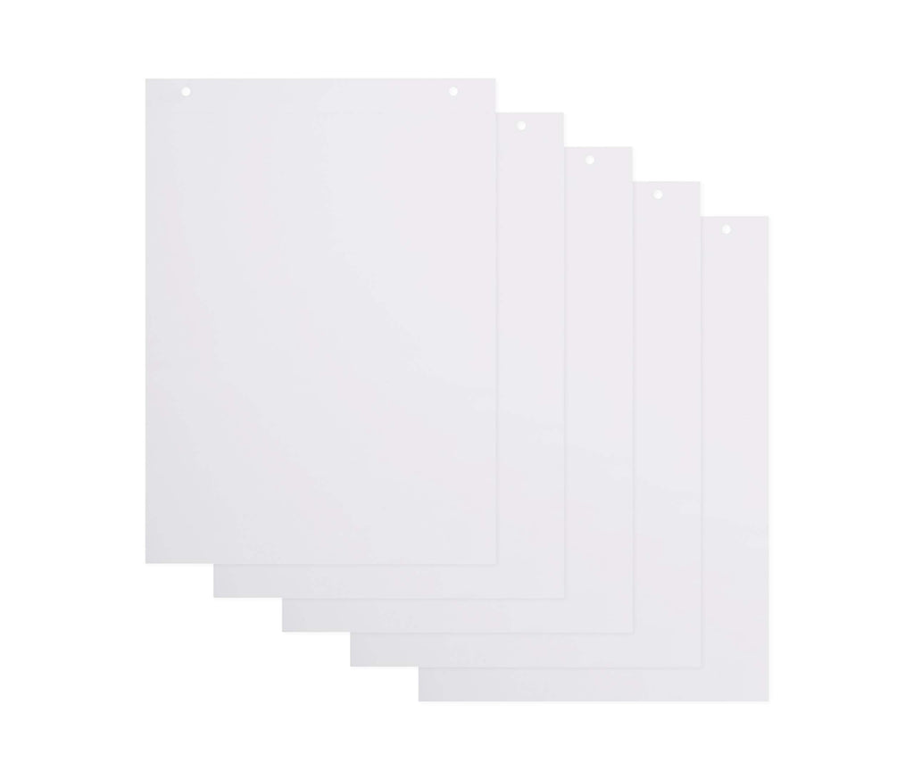 BoardsPlus Blanko Flipchart-Papierblöcke - 5er-Pack A1-Flipchartblöcke, 60 g/m² Papier, 20 Blätter pro Block