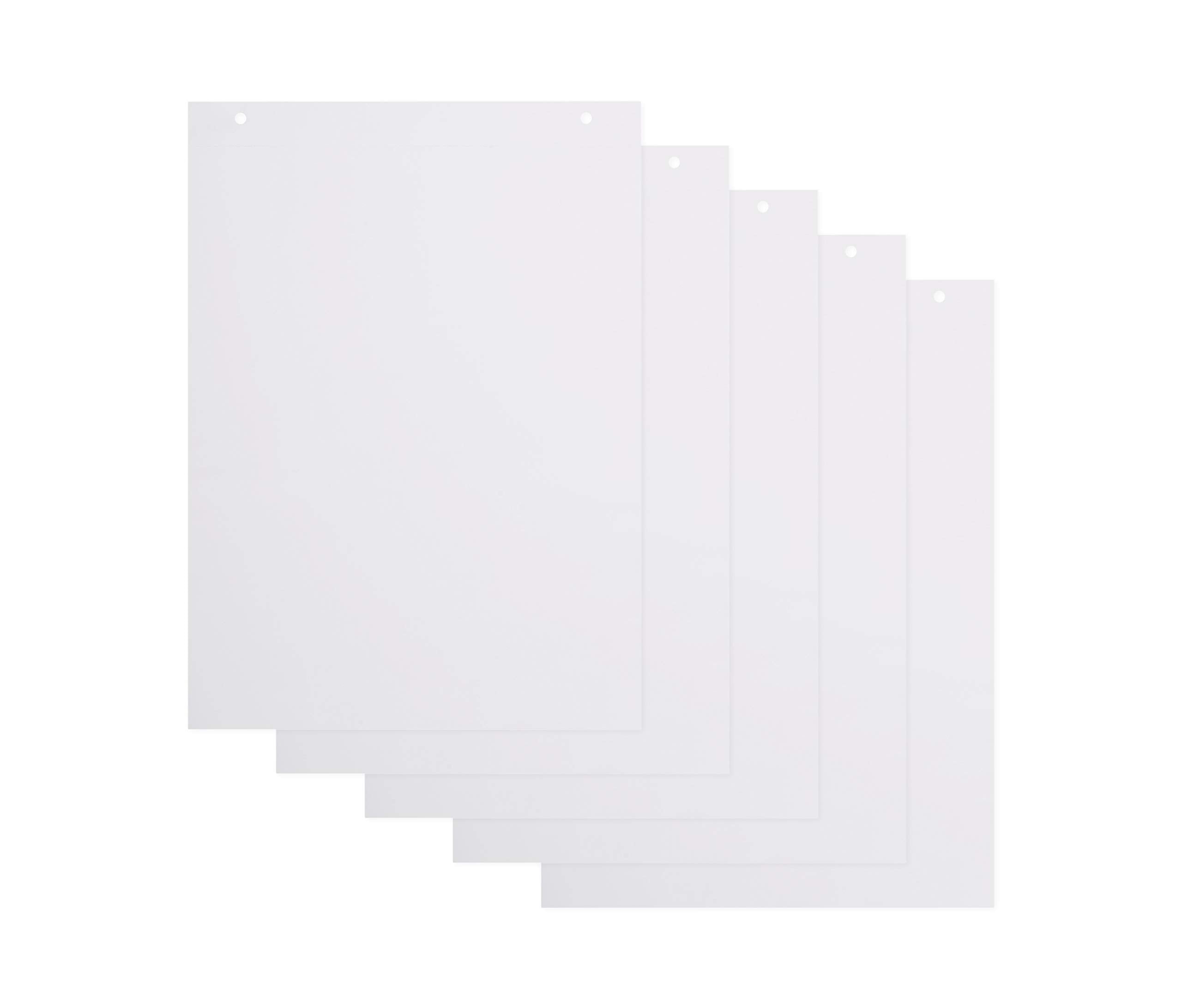 BoardsPlus Blanko Flipchart-Papierblöcke - 5er-Pack A1-Flipchartblöcke, 60 g/m² Papier, 20 Blätter pro Block