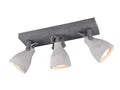 Trio Leuchten Balken Concrete 802500378, Metall, Schirm Beton, 3 x GU10, 10.0 x 35.0 x 18.0 cm