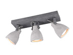 Trio Leuchten Balken Concrete 802500378, Metall, Schirm Beton, 3 x GU10, 10.0 x 35.0 x 18.0 cm