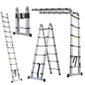 Klappbare Trittleiter, Teleskopleiter, Klappleiter, Klappleiter, aus Metall, max. Belastung 150 kg (3,8 m (1,9 m + 1,9 m)