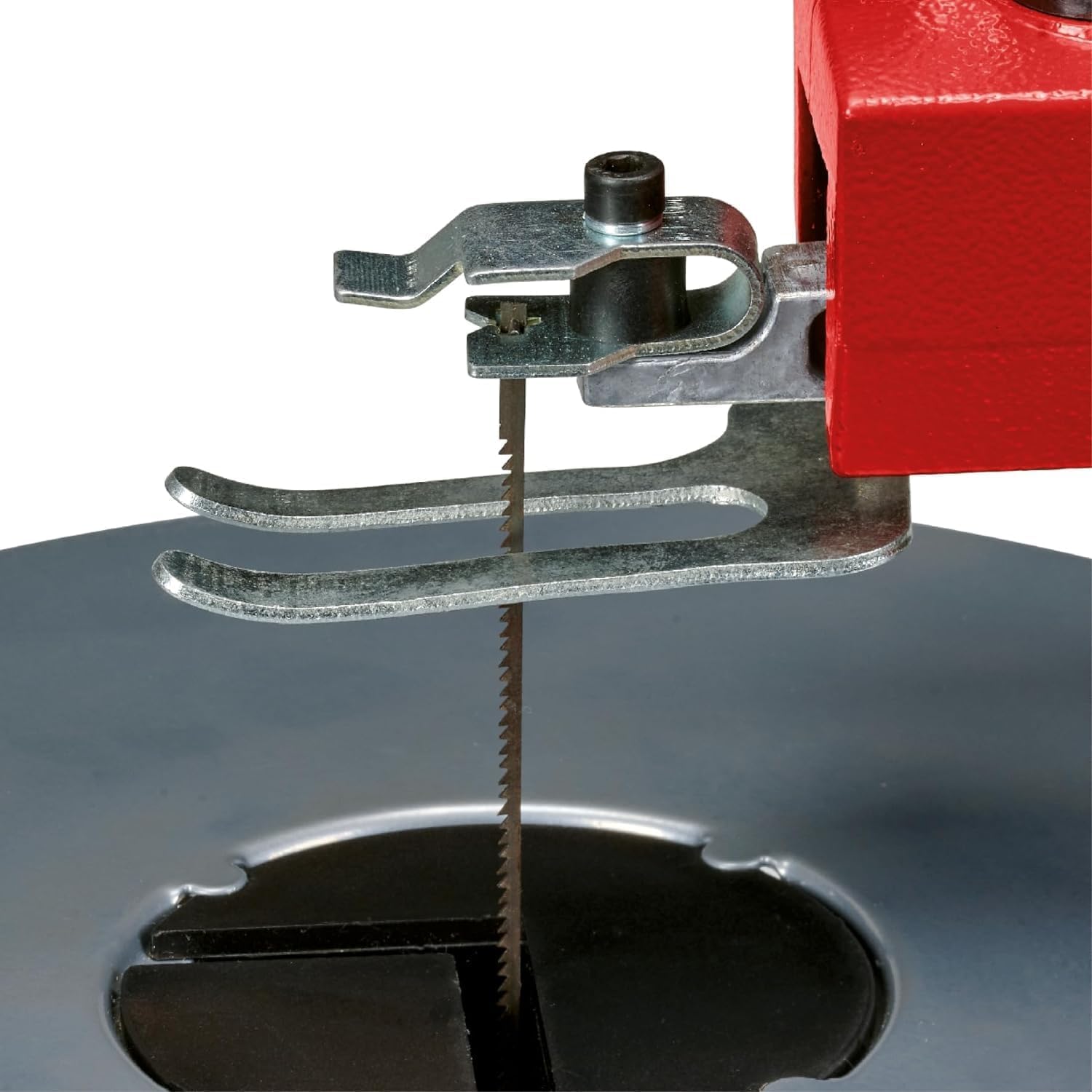 Einhell Dekupiersäge TC-SS 406 E (120 W, 50 mm Schnitthöhe, 47° neigbarer Tisch, variable Drehzahl, Blasvorrichtung, inkl. 2 Sägeblätter)