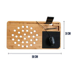 mikamax - Lapzer Laptop Schreibtisch - Bambus - Luftlöcher - Betttisch - Laptoptisch - Knietablett - Schoßtablett - 59 x 31 x 2 cm