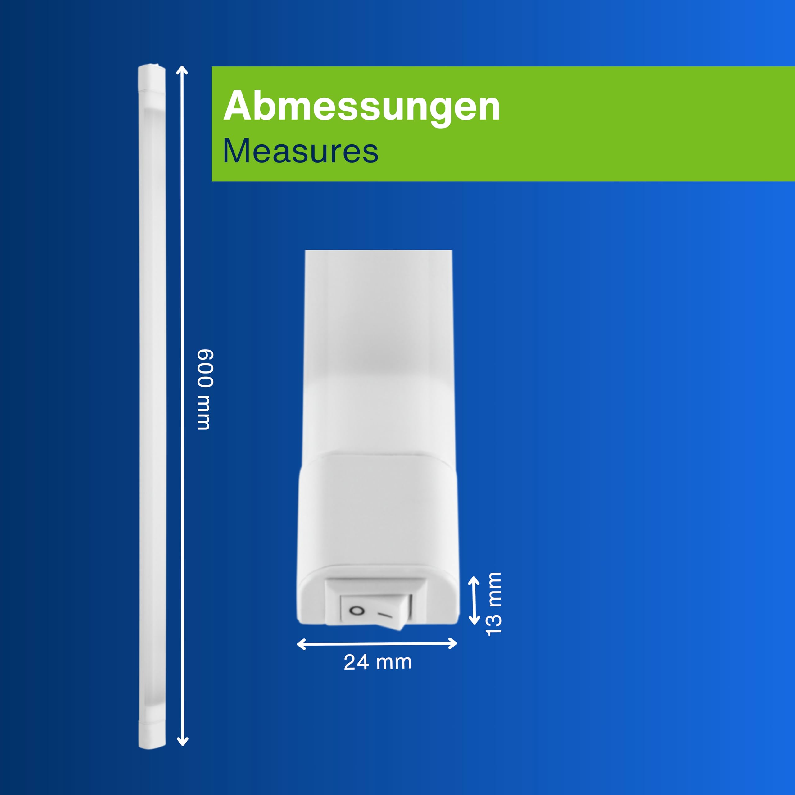 REV Unterbauleuchte Küche LED V600 - Schrankbeleuchtung 60cm, 20.000h, LED Leiste 8W, 600lm, 3000K, weiß
