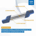 PFERD Tools Kettensägeschärfgerät Chain Sharp CS-X, Feilen-ø 4,8 mm, 11098048 - Sägezahn und Tiefenbegrenzer in einem Arbeitsgang bearbeiten