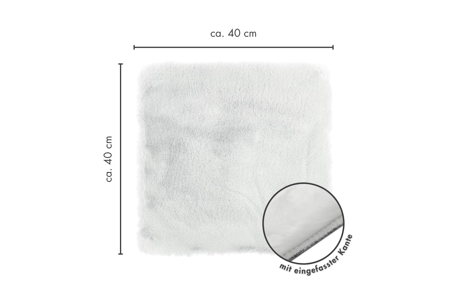 -LUXOR- living Sitzkissen Coste - Kunstfell Stuhlauflage als Deko Wohnzimmer oder Stuhlkissen - gemütliches Sitzkissen Stuhl Dekokissen 40 x 40 cm eckig Weiß 4er Set