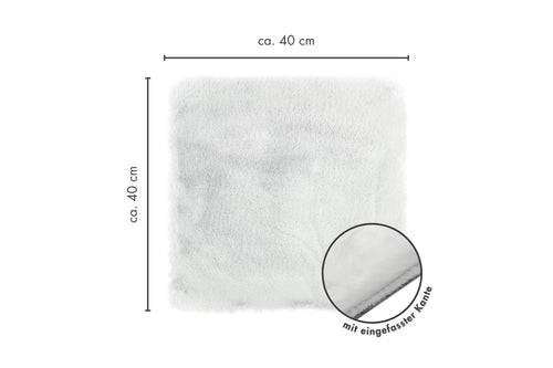 -LUXOR- living Sitzkissen Coste - Kunstfell Stuhlauflage als Deko Wohnzimmer oder Stuhlkissen - gemütliches Sitzkissen Stuhl Dekokissen 40 x 40 cm eckig Weiß 4er Set