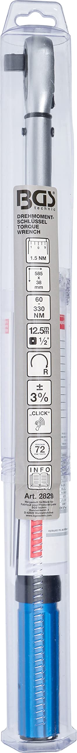 BGS 2829 | Drehmomentschlüssel | Abtrieb Außenvierkant 12,5 mm (1/2") | 60-330 Nm