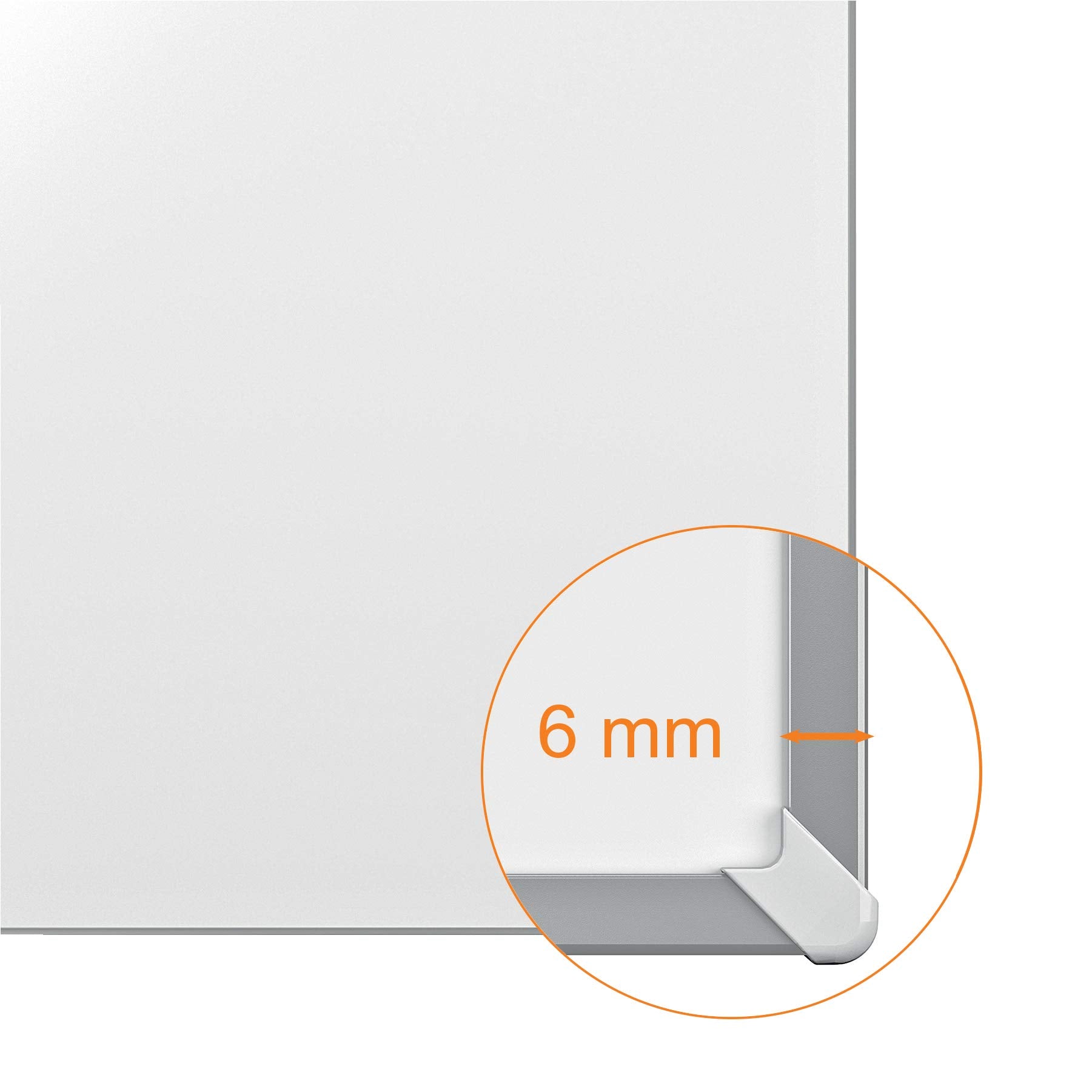 Nobo Magnetisches Emaillle-Whiteboard mit Stiftablage, 900 x 600 mm, Schlanker Zierrahmen, InvisaMount-Montagesystem, Impression Pro, Weiß, 1915395
