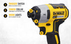 DEWALT 18 Volt Akku-Schlagschrauber (1/4”) DCF887N (bürstenloser Motor, Dreh- und Schlagzahl elektronisch über 3 Stufen einstellbar, max. Drehmoment: 205 Nm, ohne Akku und Ladegerät)