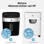 HP OneShred 8CC Aktenvernichter P4 | Schredder Aktenvernichter mit Cross Cut Partikelschnitt | Papierschredder für Zuhause & Büro | 8 Blatt Schnittleistung | Shredder Papier mit 15L Auffangbehälter