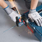 Bosch Professional 12V System Akku Winkelschleifer GWS 12V-76 (inkl. 2x 3.0Ah Akku, Schnellladegerät GAL 1230 CV, 1x Carbide Multi Wheel, 2x Trennscheibe Expert for Inox, L-BOXX2)