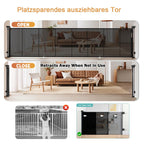 Treppen- & Türschutzgitter Ausziehbar 0-700cm | 115cm H Baby- & Haustiergitter mit verstärktem Mesh | Sicherheitstor für Treppen, Türen, große Öffnungen Indoor/Outdo (700cm/Schwarz)