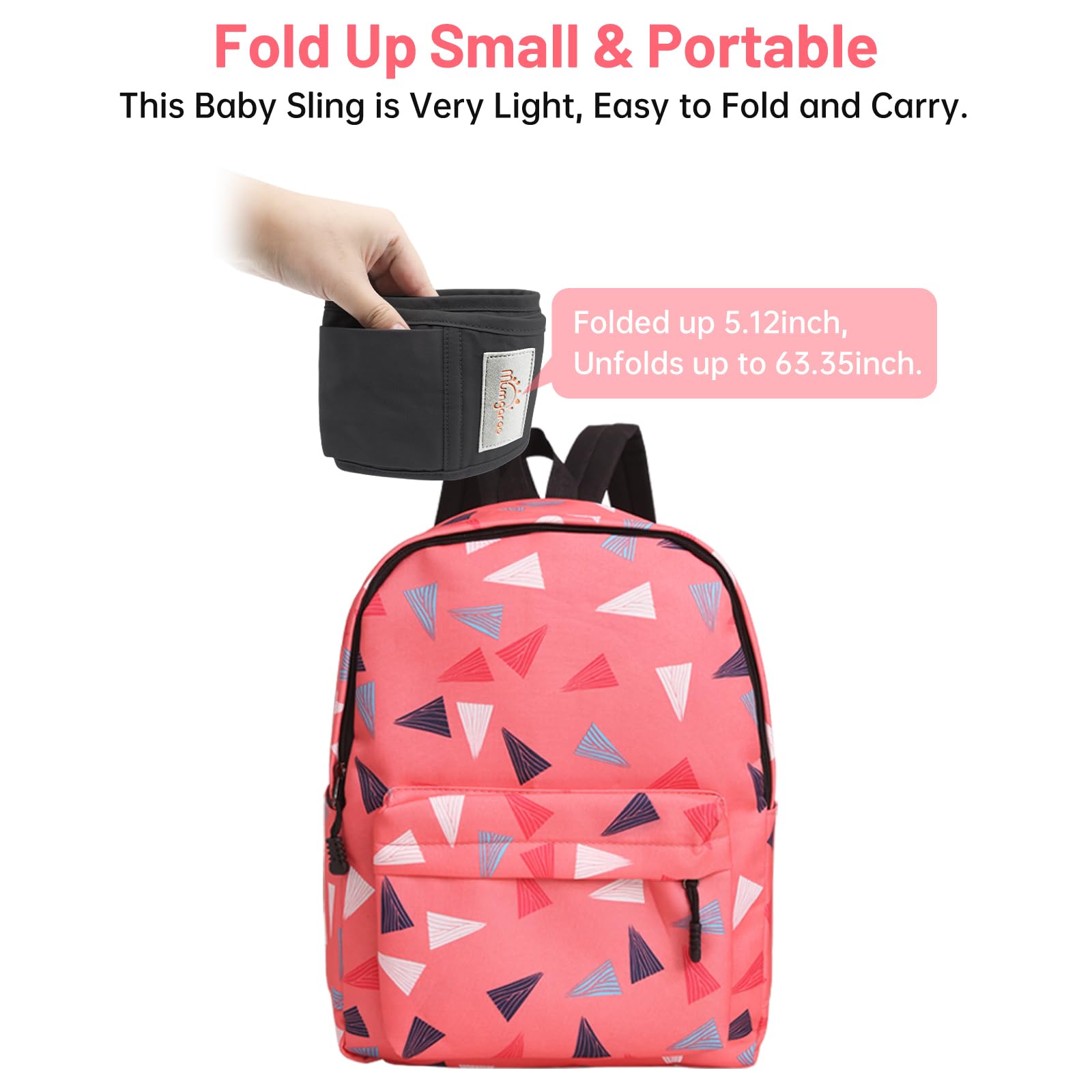 Tragetuch Baby Hüfttrage, Ergonomischer Tragehilfe für Babys unter 36 Monaten, Kleinkinder bis 15kg, Schwarz