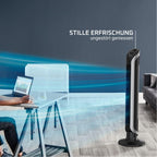 Rowenta VU6620 Eole Infinite Turmventilator | leistungsstark | leise mit nur 43 dB(A) | geringer Energieverbrauch | 3 Geschwindigkeiten | horizontale Oszillation | Timer | Schwarz