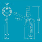 HAZET Reifenfüll-Messgerät 9041D-1 I Digitale Anzeige, beleuchtet, Messbereich: 0-12 bar, Schlauchlänge: 400 mm, Manometer-Durchmesser: 63 mm I Reifendruckprüfer für Auto, Motorrad, Lkw uvm.