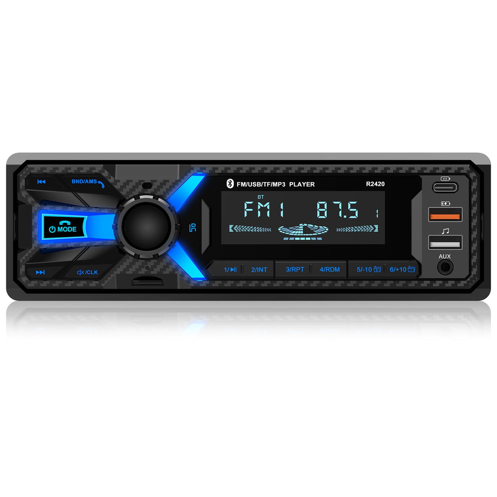 RDS Autoradio Bluetooth mit Typ-C-Ladeanschluss, Wistrue FM/AM Autoradio 1DIN Unterstützt 2USB/AUX/SD/TF/EQ/DSP/MP3 Player