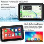 Sunweyer Motorrad Carplay und Android Auto Tragbare Drahtlose GPS Navigation 7 Zoll IPX7 Wasserdicht Touchscreen 5G Dual Bluetooth