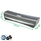 Leitz iLAM Office A3 Laminiergerät, ultraschnelle Aufwärmzeit von 1 Min, für 75-125 mic Folien, Eingabehilfen-LEDs & LED-Status, Anti-Stau, Auto-Abschaltung, inkl 5 Laminierfolien, Grau/Weiß, 72530084