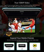 XTRONS 19,5 Zoll HD-Digital TFT 16: 9-Bildschirm-Auto-Overhead-Video Ultradünner Autodach-Player mit integrierten HDMI/AV/USB-Lautsprechern und Buntem Aura-Licht