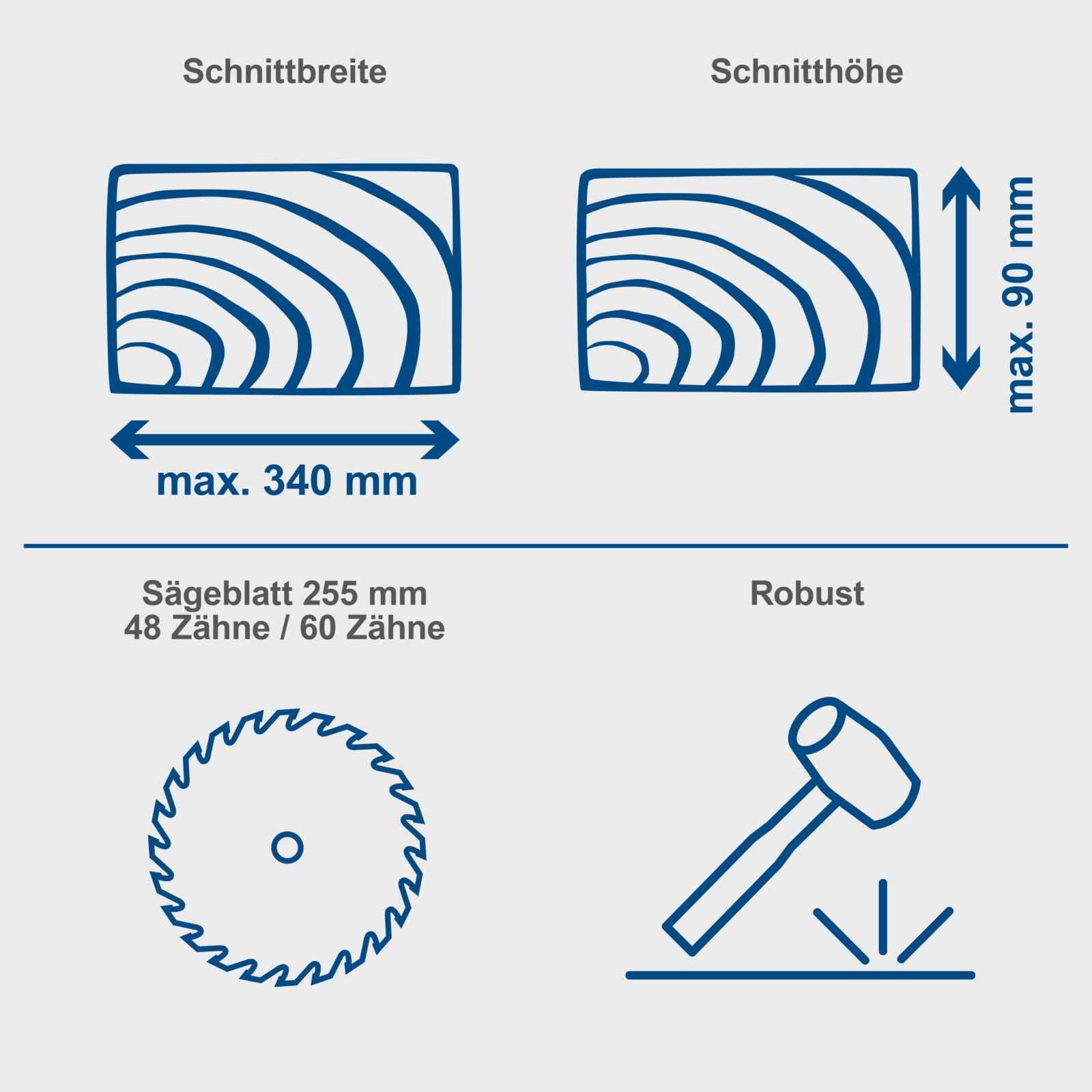 Scheppach HM254 Kappzugsäge mit Softstart & Laser - 2000W Leistung |Ø 255mm Sägeblatt | Schnittbreite/höhe: 340mm x 90mm | inkl. 2. Sägeblatt (HM254)