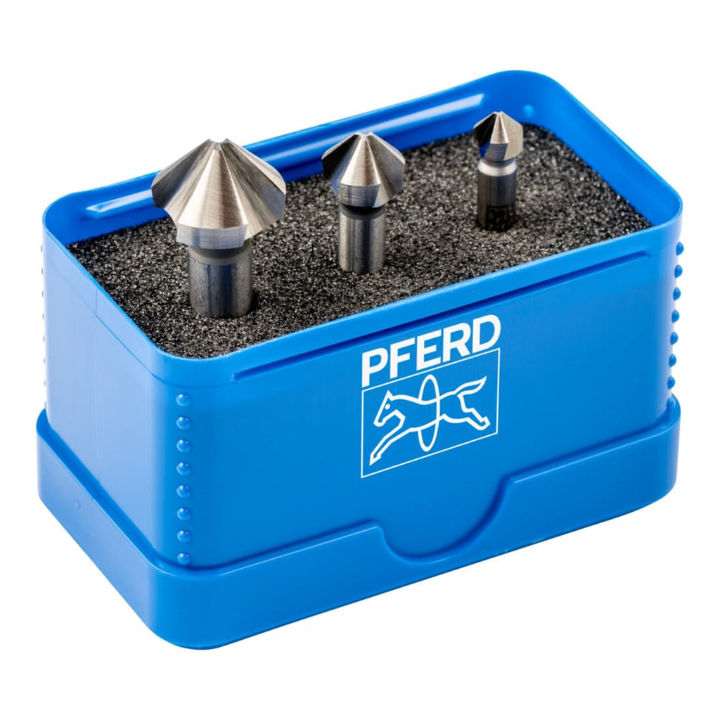 PFERD TOOLS HSS Kegel-/Entgratsenker-Set, 3-tlg. | 90°, Ø 6,3-16,5 mm, DIN 335 C | 25202152 - zum Versenken von 90°-Schrauben