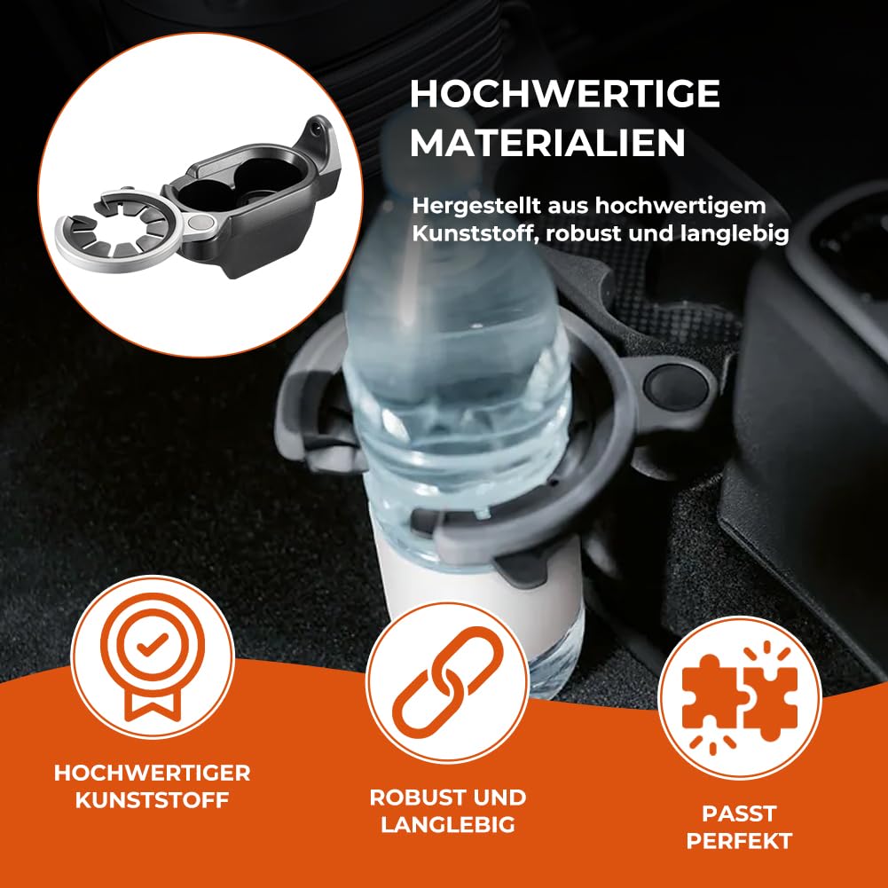 GEARMONSTER Getränkehalter, Mittelkonsole Becherhalter, Flaschenhalter für Benz SMART Fortwo W451 A4518100370 Auto Getränkehalter Expander, Schwarz