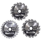 Makita B-33897 Specialized für Akku-Sägen Kreissägeblatt-Set 3-teilig 136 x 20 mm, 2x 16 Zähne (Schnittbreite 1,5 mm), 1x 24 Zähne (Schnittbreite 1,5 mm), saubere Längs- und Querschnitte