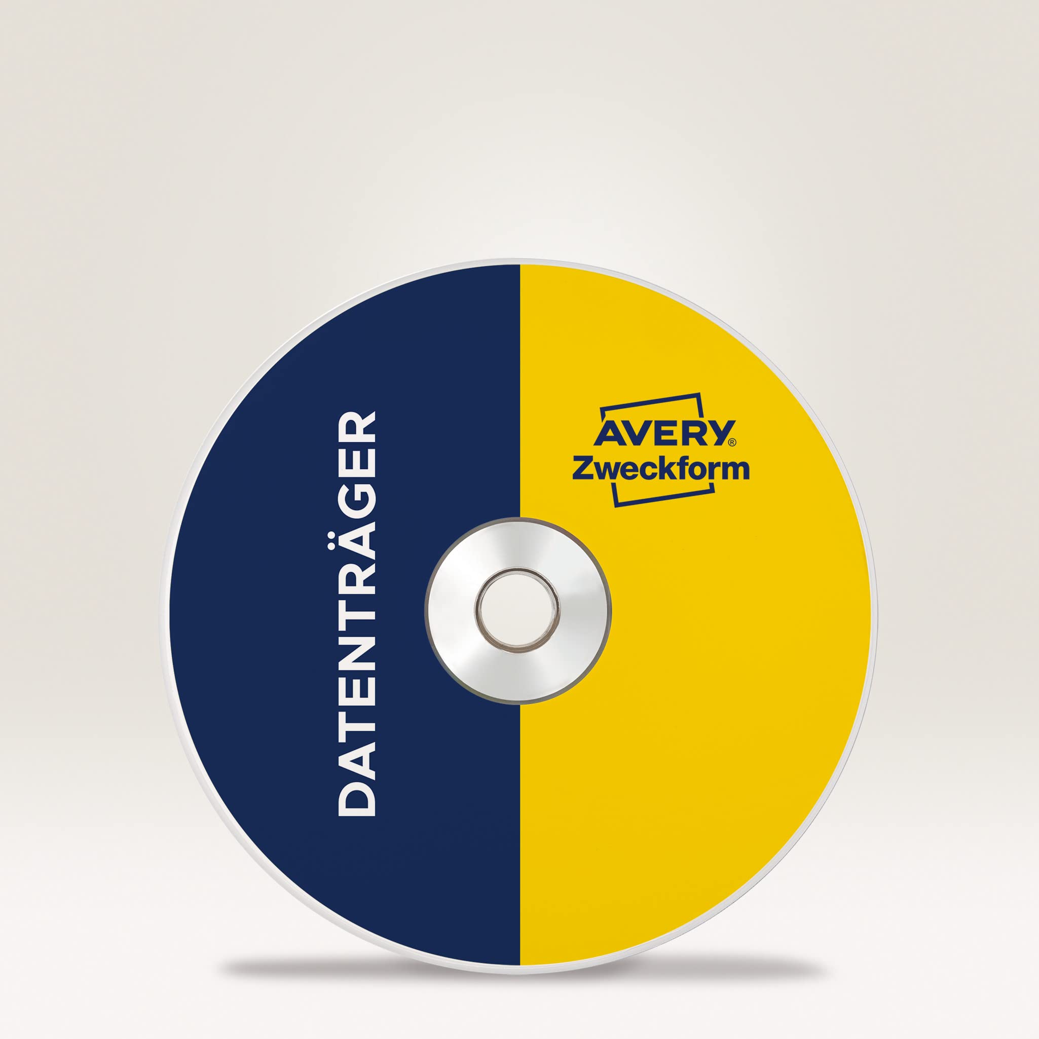 AVERY Zweckform L7676-100 selbstklebende CD-Etiketten (200 blickdichte CD-Aufkleber, Ø 117mm auf A4, SuperSize, Papier matt, bedruckbare Klebeetiketten für alle A4-Drucker) 100 Blatt, weiß