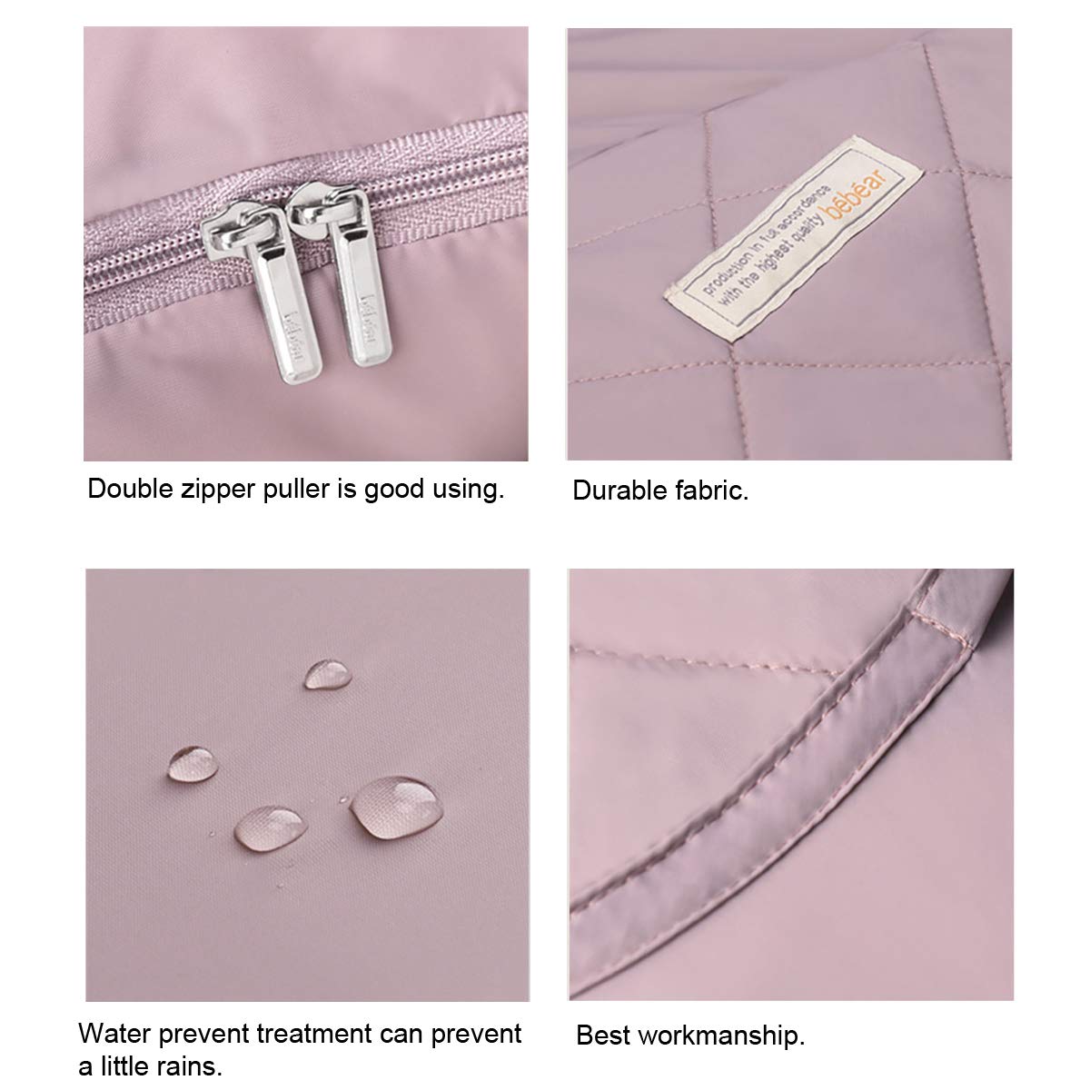 Bebear Winterbezug für Babytrage Warm Universal Hoodie Babytragebezug für alle Jahreszeiten(Black)