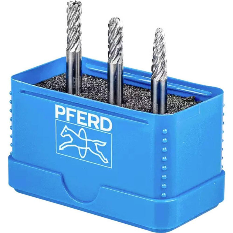 PFERD TOOLS HM-Frässtift-Set, 3-teilig, Zahnung ALLROUND, Schaft-ø 6 mm, Frässtift-ø 6mm, 21901406 – für den vielseitigen Einsatz auf den wichtigsten Werkstoffen