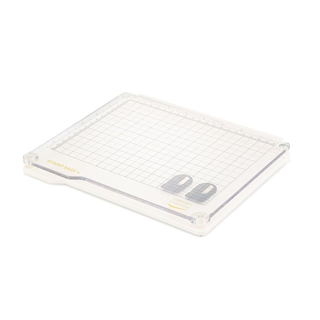 Vaessen Creative Stamp Easy+ Stempel Plattform, Zur genauen Positionierung von Stempeln für Clear Stamp Und Gummistempel, 220x166, Abnehmbare Stempelplatte