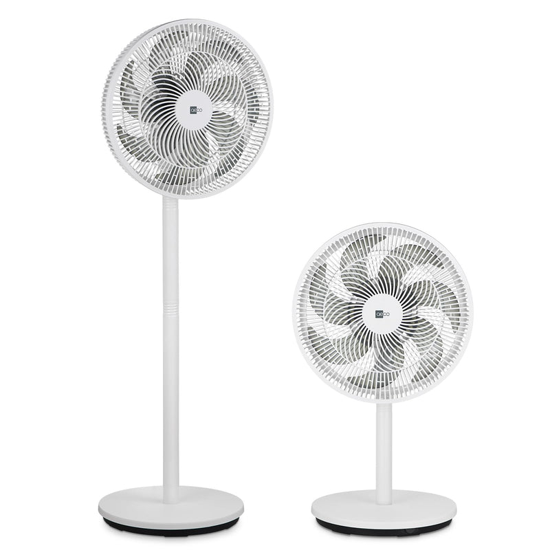 aeco AirX-Flow 100 Standventilator 2-in-1 Stand- & Tischventilator 3 Geschwindigkeitsstufen Höhenverstellbarer Oszillation 85° 55W Kraftvoller 7-Blatt Lüfter Ventilator Luftzirkulation
