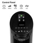 OZAVO Turmventilator, 3 Stufen Ventilator, oszillierend Standventilator, Tower-Ventilator Säulenventilator mit Fernbedienung, 74cm