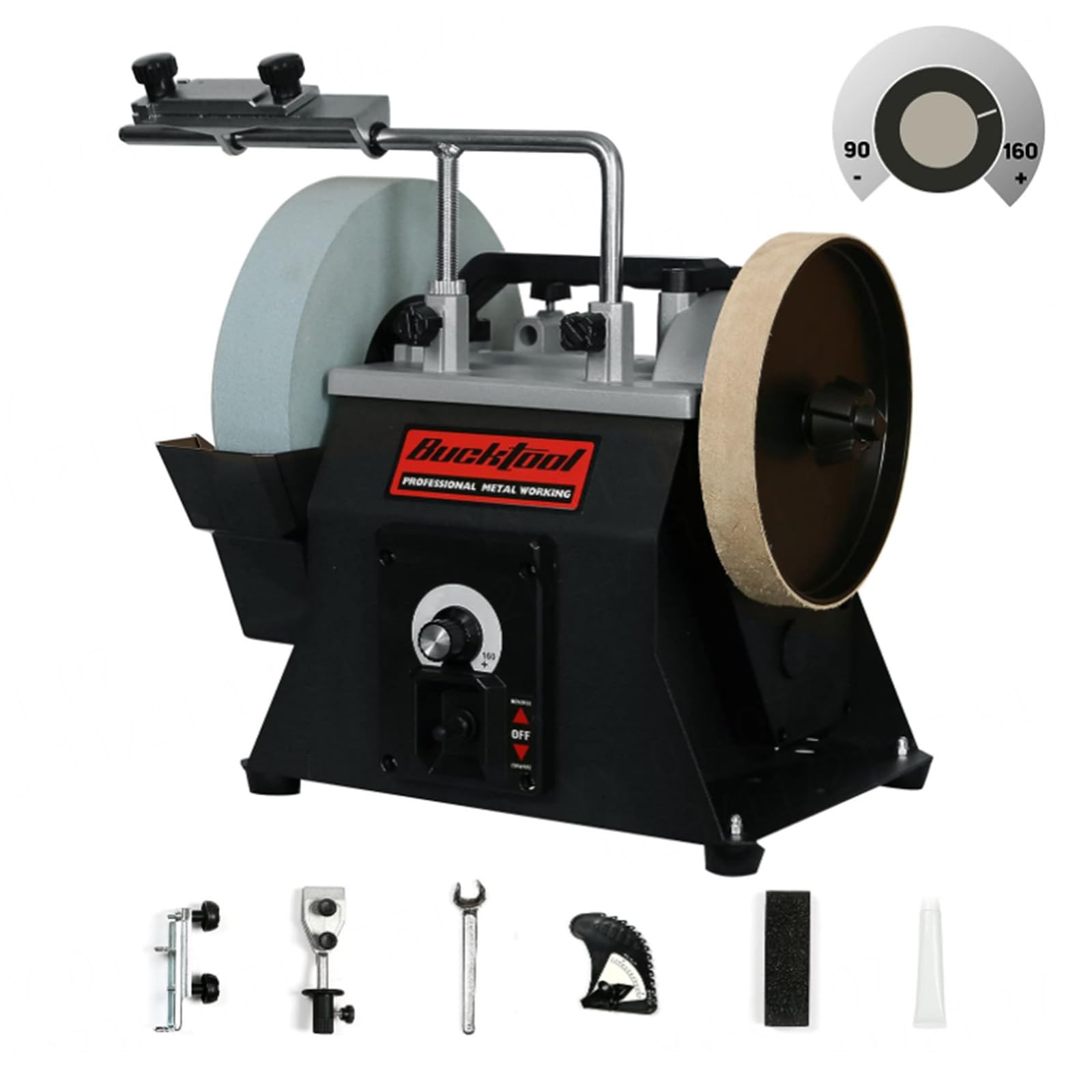 BUCKTOOL 250mm Nassschleifmaschine mit variabler Geschwindigkeit, Nass-Schleifmaschine, SCM8103