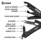 Gerber Multifunktionswerkzeug mit 12 Funktionen, Dime Pocket Multi-tool, Schwarz, 1014030