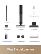 dreame H12 Pro Nass Trockensauger kabellos Kantenreinigungsbürste,Selbstreinigungsfunktion,Schmutzerkennung,LED-Display,Laufzeit bis zu 35min,900mL Wassertank für Hartböden,Tierhaare,HHR25A,Schwarz