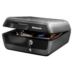 Sentry Safe CHW30220 Feuerfeste und wasserdichte Tresorbox mit Schlüsselschloss, Feuer- und Wassertruhe Safe für Wertsachen, Grau & Schwarz, 0,36 Kubikfuß, 7,6 x 16,5 x 14,8 Zoll