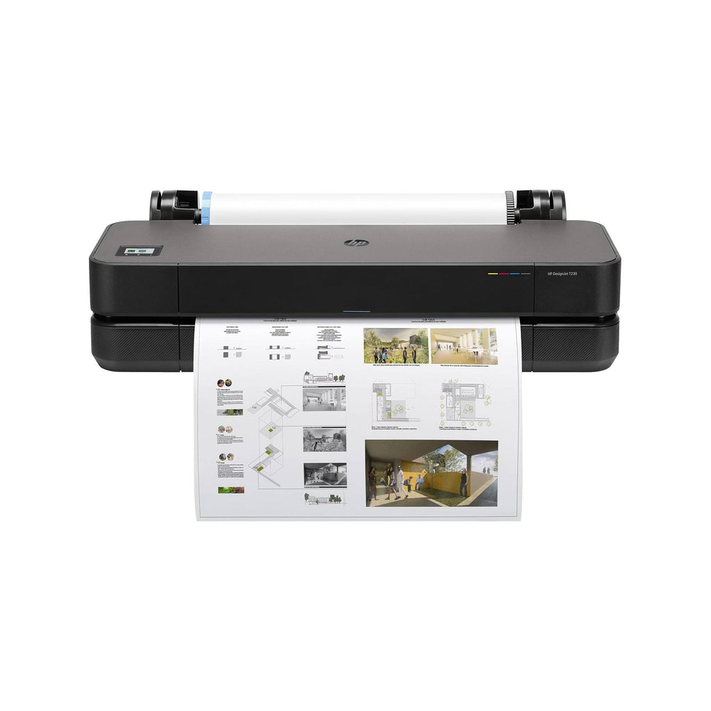 HP DesignJet T230 24 Zoll (61 cm 5HB07D), Großformatdrucker, Plotter, Standard A4-A1, 68 A1-Ausdrucke/Stunde, Wi-Fi, Ethernet, USB, 2400x1200 DPI, Recyceltes Metall, 1 Jahr Garantie, Click, Schwarz