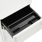 SONGMICS Rollcontainer, Aktenschrank, Büroschrank mit Rollen, Schreibtisch, Unterschrank, abschließbar, Schubladen, Dokumente in DIN-A4-, Legal-, Letter-Format, Hängeregistratur, weiß OFC030W01