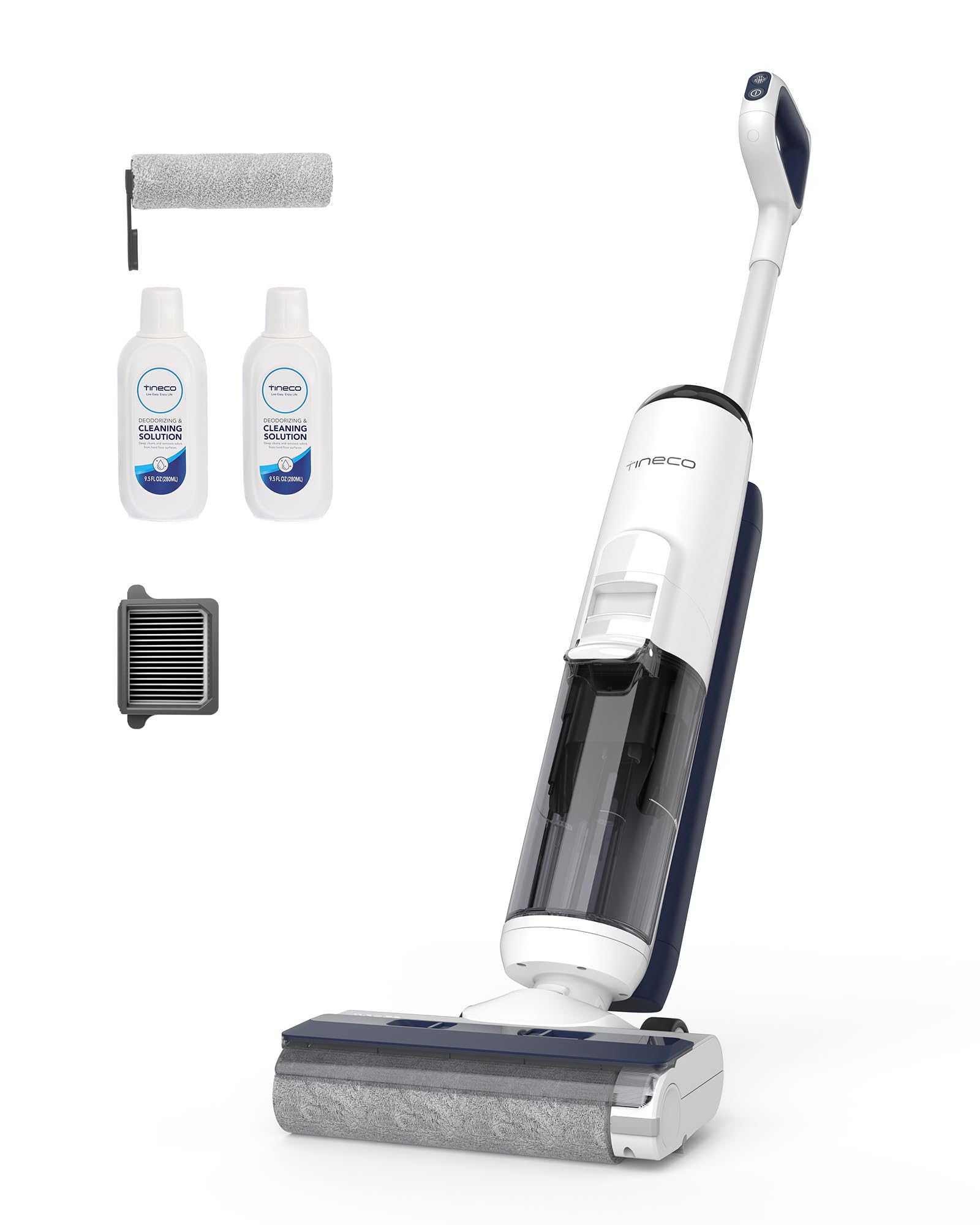 Tineco iFLOOR 5 Breeze Complete Nass Trockensauger, EIN-Schritt-Reinigung für Hartböden, Kantenreinigung <0.5cm, Dreifache Batterielebensdauer, Selbstreinigung, Leichtes Kabelloses Saugwischer, Blau