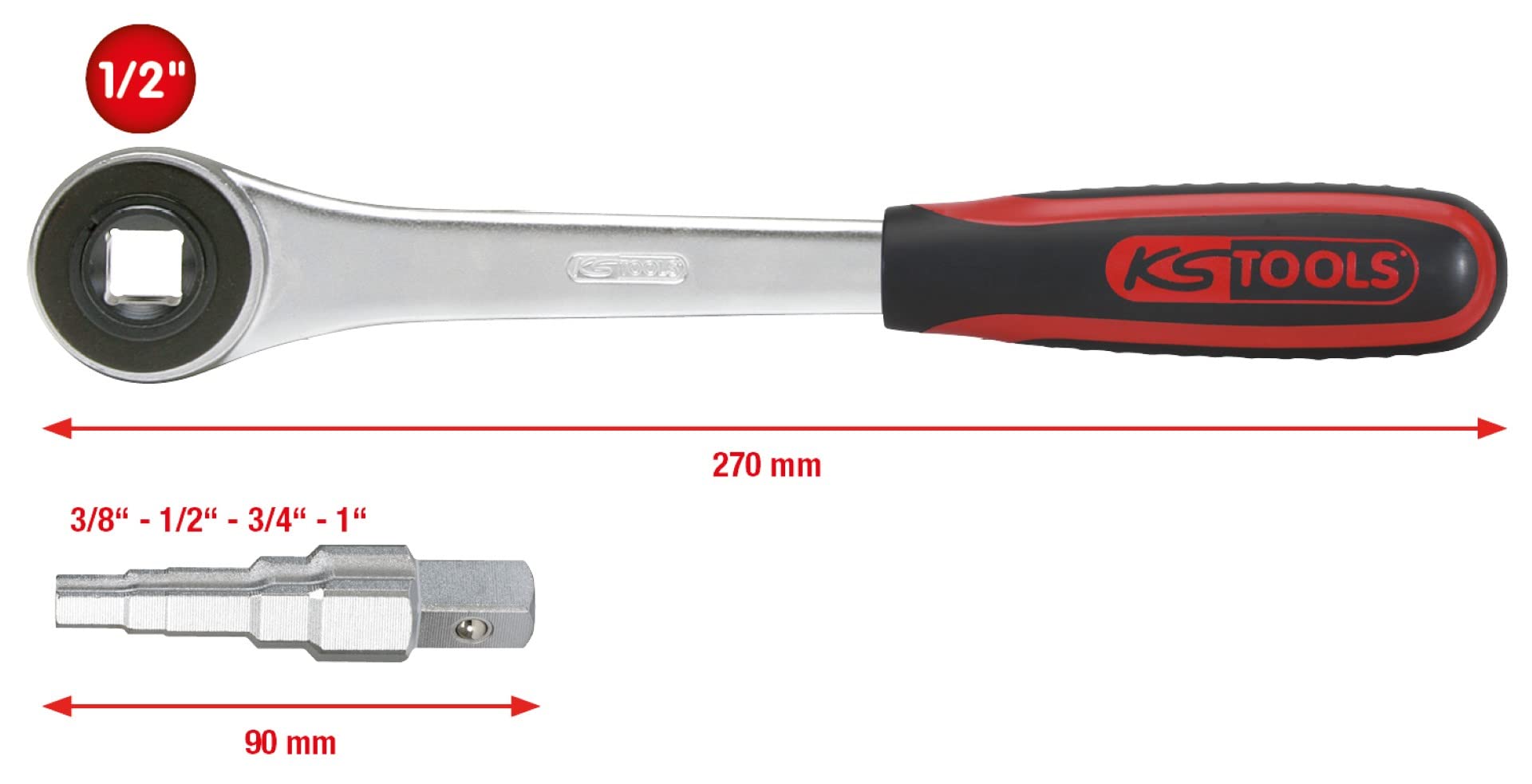 KS Tools 130.3000 Universal-Stufenschlüssel-Satz 3/8"-1", 2-tlg.