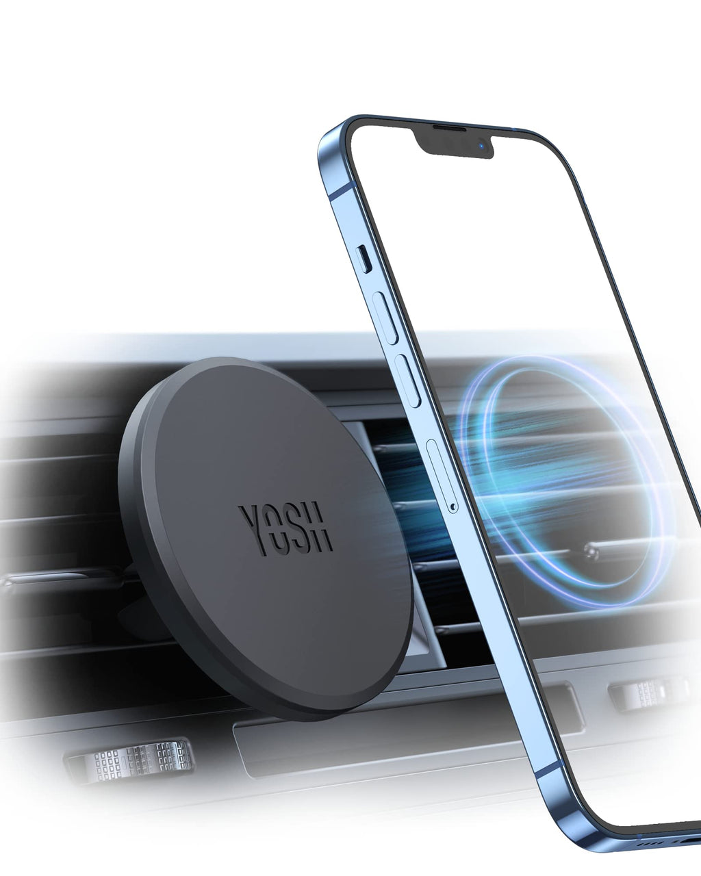 YOSH für MagSafe Autohalterung, Handyhalterung Auto mit N52 Magnet, Ultra-Stabiler Lüftung KFZ Handyhalterung, Magnetische Handyhalter fürs Auto, für iPhone 17/16/15/14/13/12 Serie, ohne Metallplatte