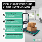 VONROC Transportwagen klappbar 150kg - Plattformwagen als Transporthilfe - Rollwagen mit Griff