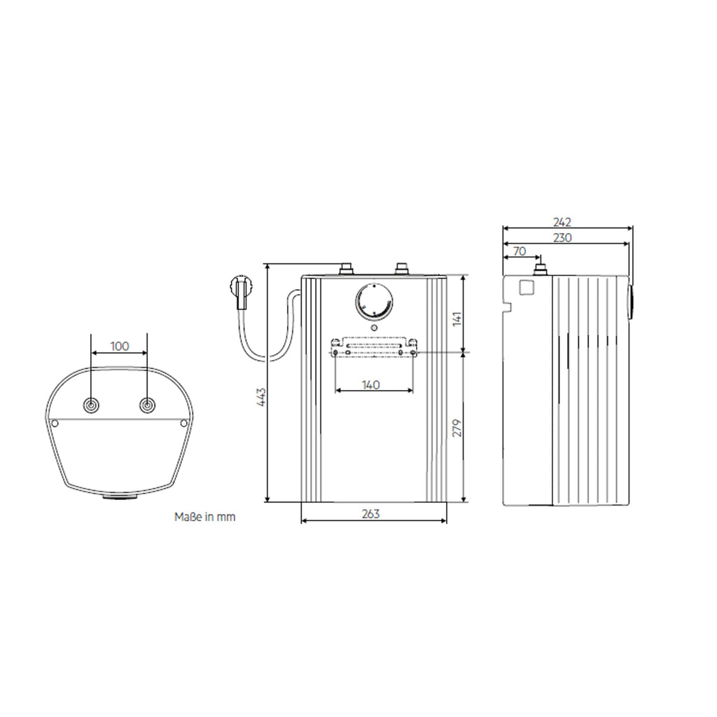 AEG druckloser Kleinspeicher Huz 5 Comfort mit ThermoStop-Technologie mit Stecker, 5l, untertisch, stufenlose Temperaturwahl von ca. 35-85 °C, 2kW, 222164