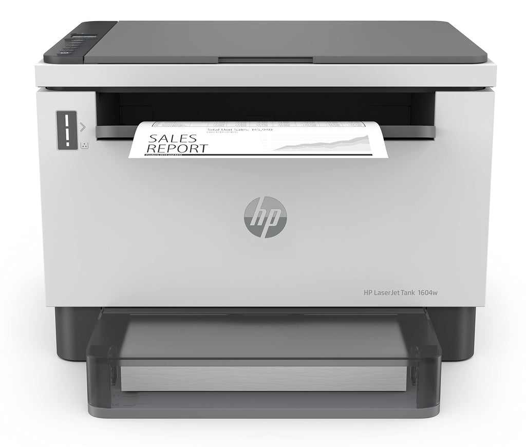 HP LaserJet Tank MFP 1604w Multifunktions-Laserdrucker (Drucker, Scanner, Kopierer) mit Dual-Band-Wi-Fi, BTLE, inklusive Original Toner für bis zu 5000 Seiten, 22 Seiten/Min, 600x600 DPI, weiß