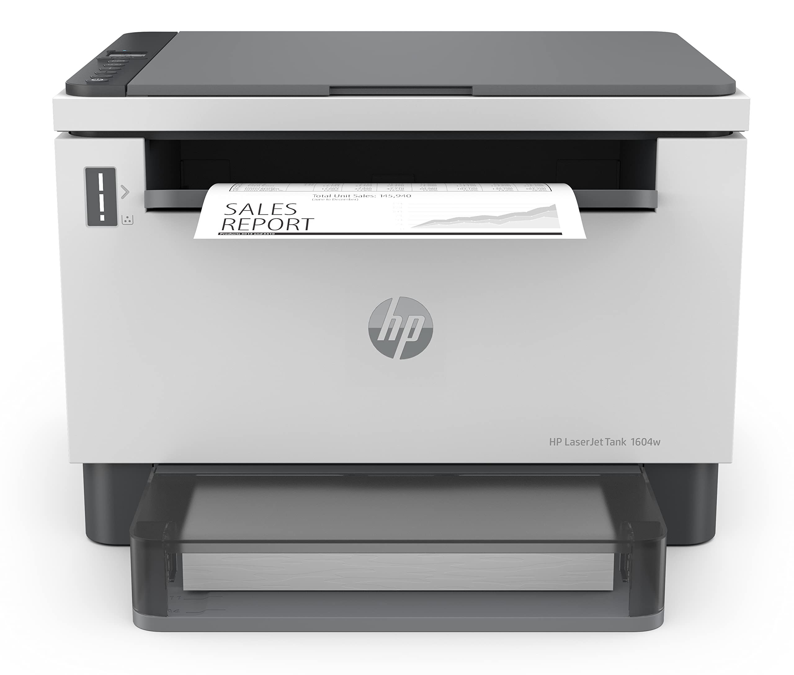 HP LaserJet Tank MFP 1604w Multifunktions-Laserdrucker (Drucker, Scanner, Kopierer) mit Dual-Band-Wi-Fi, BTLE, inklusive Original Toner für bis zu 5000 Seiten, 22 Seiten/Min, 600x600 DPI, weiß