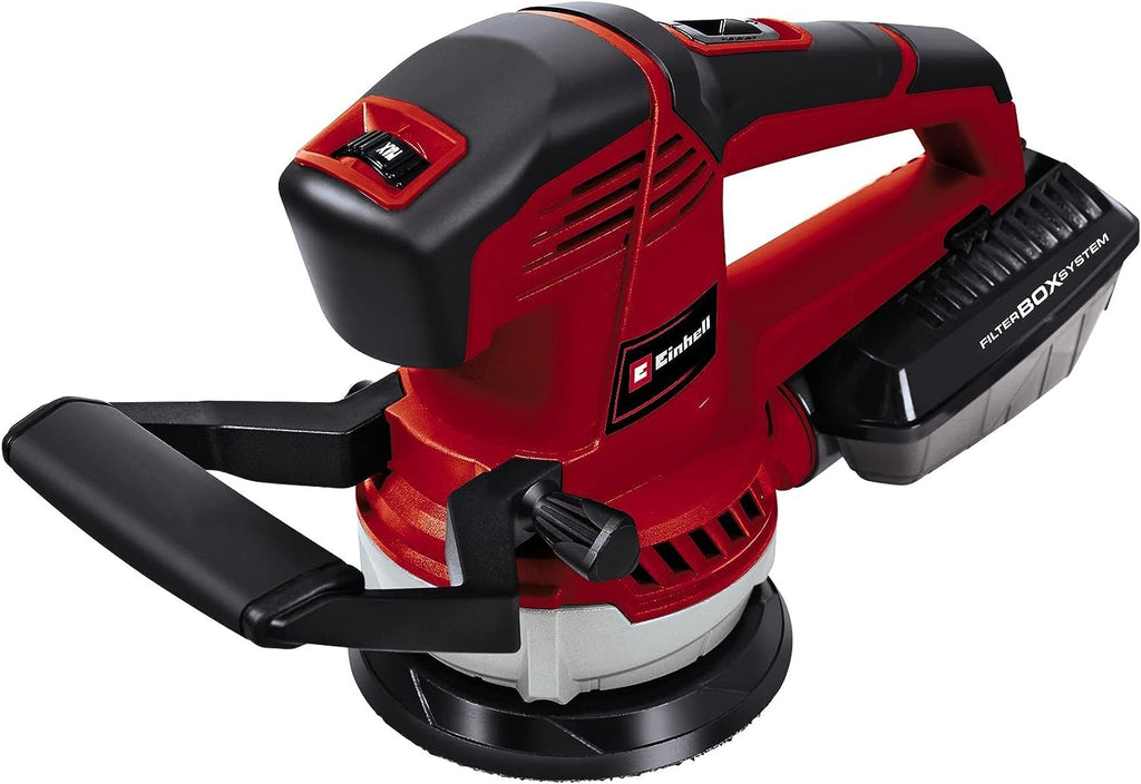 Einhell Exzenterschleifer TE-RS 40 E (400W, 12.000-24.000 1/min Schwingzahl, 125mm Scheiben-ø, aktive Staubabsaugung, Filterbox)