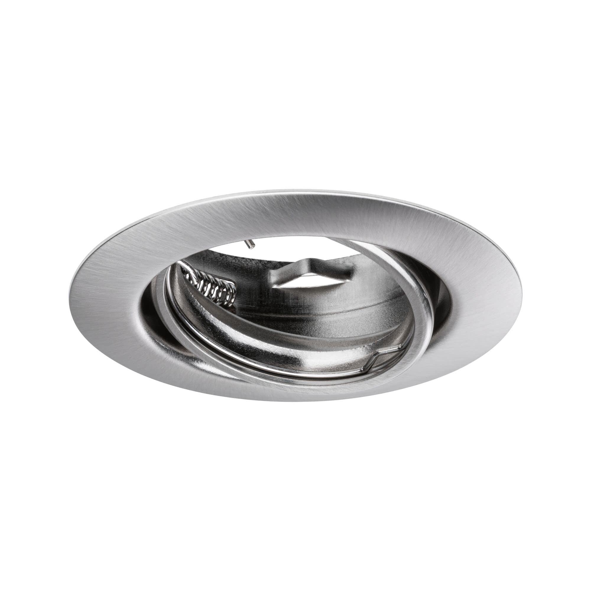 Paulmann 93399 Einbauleuchte Base rund schwenkbar max. 10x10W Einbaustrahler ohne Leuchtmittel Eisen gebürstet Einbaulampe Metall Deckenspot GU10